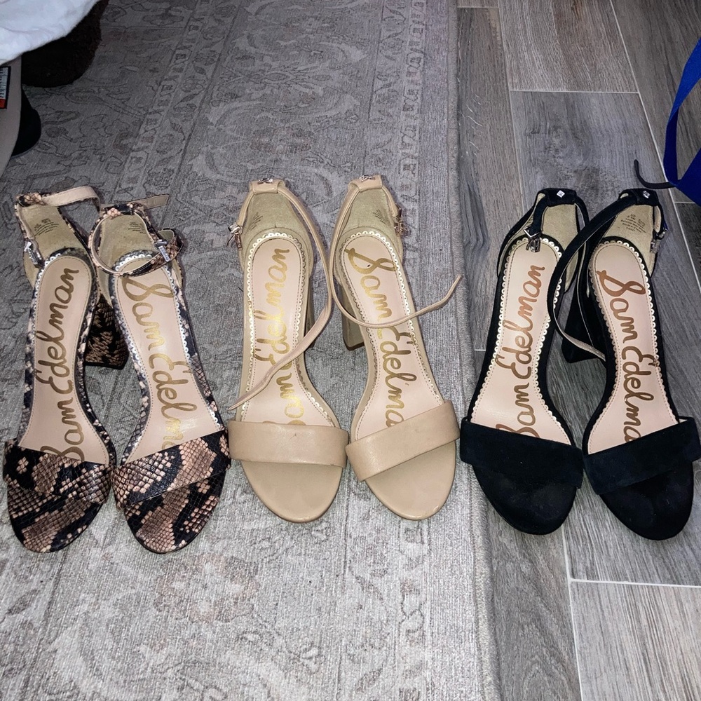 Sam Edelman Women's Heels - Black, Tan, and Snake Print